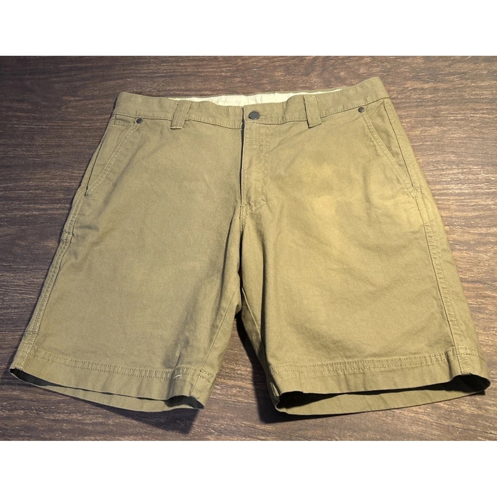 Columbia Shorts Mens 32W Tan Cotton Stretch Cargo Hiking Outdoor 10 Inch Inseam